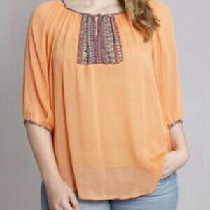 Umgee Boho Orange Top Medium